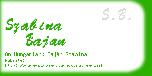 szabina bajan business card